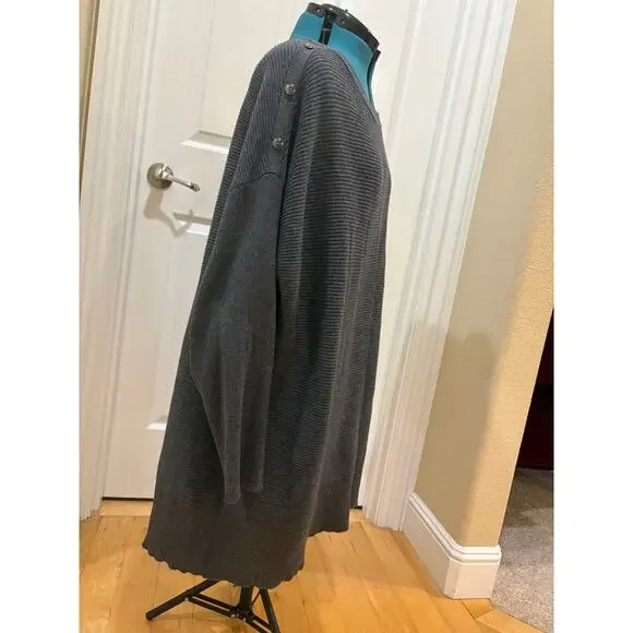 Very Chic Women's Size 2XL CJ Banks Sweater in Dark Grey - Picture 2 of 8
